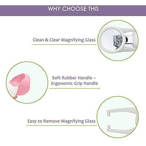 Safe-O-Kid 1 Safe and Gentle Nail Clipper with Magnifier, Pack of 1, Pink (Size Pack of 1)