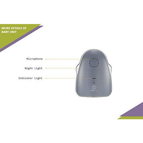 Safe-O-Kid Premium Quality Audio Baby Monitor with Batteries, Covers Up to 1000 FT Area, LED Indicator, 2 Way Communication, Digital & Wireless- Grey (Size Pack of 1)