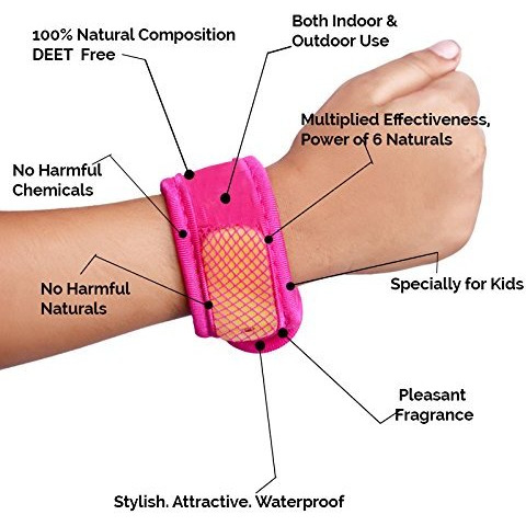 Safe-O-Kid Pack of 3 Yellow & White & Pink Colour Mosquito Repellent Band with 6 Refills and 6 Anti Mosquito Patches- Highly Effective Bands by SafeOMos (Size Pack of 3)