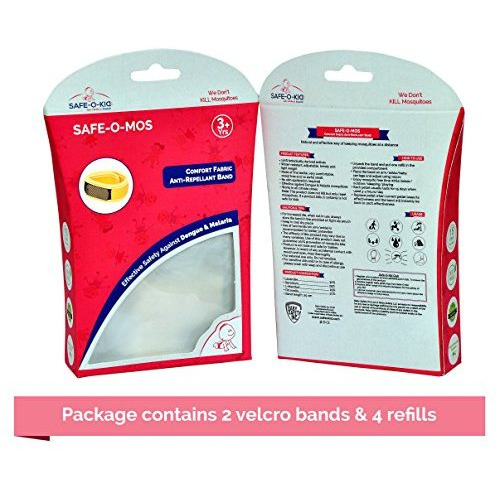 Baby Safety Inc - Pack of 2 - Reusable Comfortable Multicolor Fabric Mosquito Repellant Band