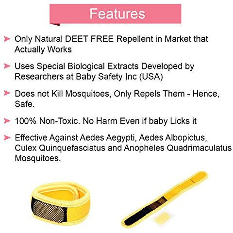 Safe-O-Kid - Reusable Comfortable Multicolor Fabric Mosquito Repellant Band