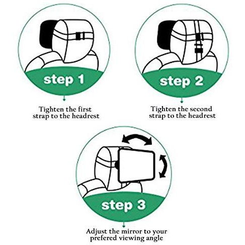 Safe-O-Kid 2 Car Rear View Mirrors - Rear Facing Car Seat Large 360 Degree Rotational View Pack of 2 (Black) (Size Pack of 2)