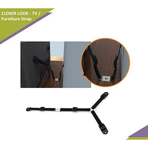 Safe-O-Kid- Pack of 1- TV Anti-Straps/Furniture Baby Proof Wall Anchor Kit- Safety Strap for Home Safety (Size Pack of 1)
