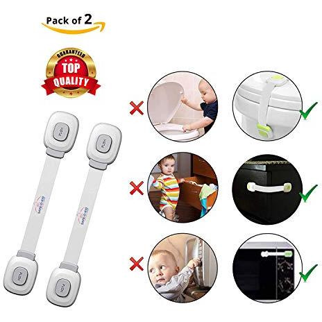 Safe-O-Kid Single Key Multifunctional Dual Colour Cabinet Drawer Lock (Grey) - Pack of 2 (Size Pack of 2)