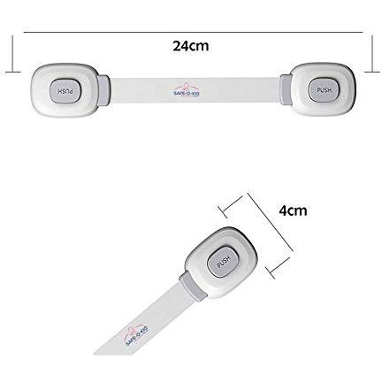 Safe-O-Kid Single Key Multifunctional Dual Colour Cabinet Drawer Lock (Grey) - Pack of 2 (Size Pack of 2)