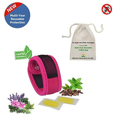Safe-O-Kid - Reusable for Years Mosquito Repellent Band with 2 Refills and 6 Anti Mosquito Patches- Highly Effective Bands (Size Pack of 1)