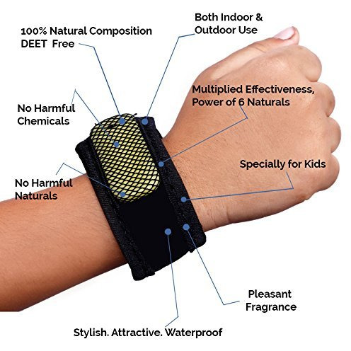Safe-O-Kid Pack of 2 Yellow & Black Colour Mosquito Repellent Band with 4 Refills and 6 Anti Mosquito Patches (Size Pack of 2)