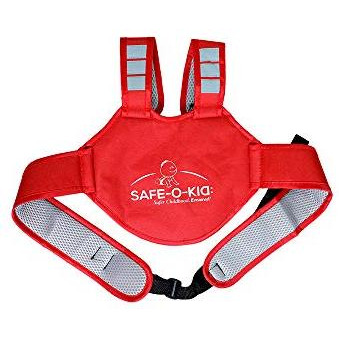 Safe-O-Kid - Fall Safety, Walking Essential - Scooty/2-Wheeler Fully Adjustable Safety Belt for Kids (Red)