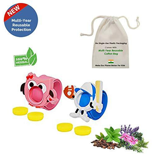 Safe-O-Kid Pack of 2 Baseball & Tweety Mosquito Repellent Band with 4 Refills and 6 Free Anti Mosquito Patches (Size Pack of 2)