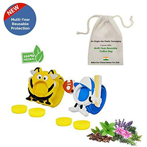 Safe-O-Kid Pack of 2BASEBALL & Madhu Mosquito Repellent Band with 4 Refills and 6 Free Anti Mosquito Patches (Size Pack of 2)