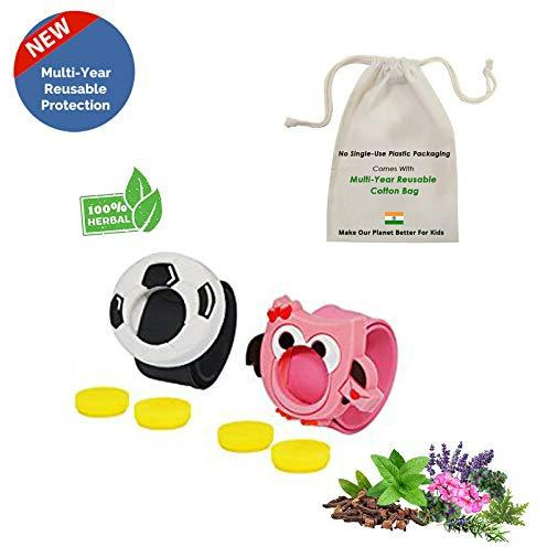 Safe-O-Kid Pack of 2TWEETY & Football Mosquito Repellent Band with 4 Refills and 6 Free Anti Mosquito Patches- Highly Effective Bands by SafeOMos