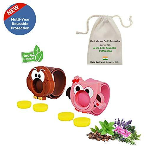 Safe-O-Kid Pack of 2TWEETY & ULLU Mosquito Repellent Band with 4 Refills and 6 Free Anti Mosquito Patches (Size Pack of 2)