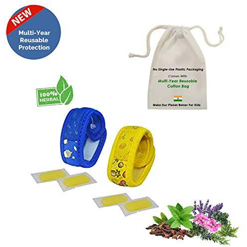 Safe-O-Kid Pack of 2 Fruit & SUGARTOWN Theme Mosquito Repellent Band with 4 Refills and 6 Anti Mosquito Patches (Size Pack of 2)