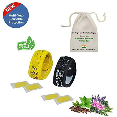 Safe-O-Kid Pack of 2 Fruit & Space Theme Mosquito Repellent Band with 4 Refills and 6 Anti Mosquito Patches (Size Pack of 2)