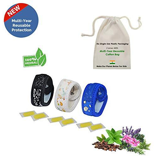 Safe-O-Kid Pack of 3 Fruit & Aqua & Space Theme Mosquito Repellent Band with 6 Refills and 6 Anti Mosquito Patches- Highly Effective Bands by SafeOMos (Size Pack of 3)