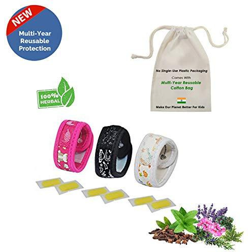 Safe-O-Kid Pack of 3 Aqua & Jungle & Space Theme Mosquito Repellent Band with 6 Refills and 6 Anti Mosquito Patches- Highly Effective Bands by SafeOMos (Size Pack of 3)