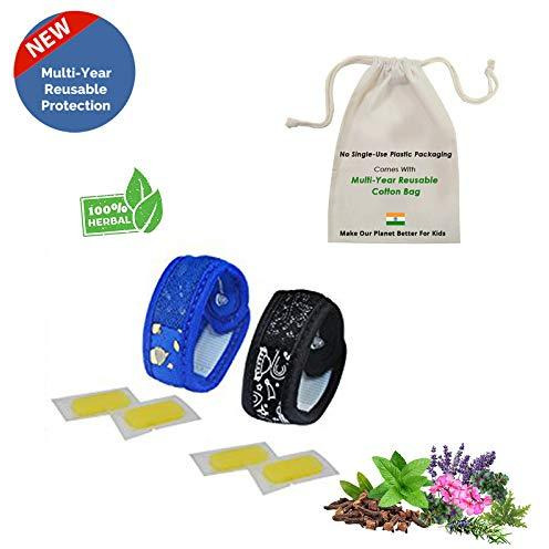 Safe-O-Kid Pack of 2 SUGARTOWN & Space Theme Mosquito Repellent Band with 4 Refills and 6 Anti Mosquito Patches (Size Pack of 2)