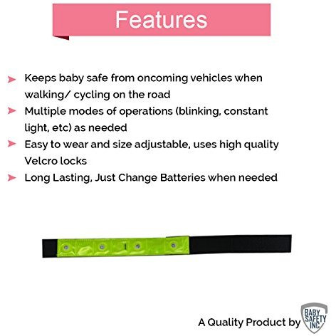 Safe-O-Kid - Outdoor Safety Essential- Arm Band with Reflection, LED Lights and SOS Mode (for Safety of Kids from Vehicles on The Road While Walking)