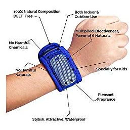 Safe-O-Kid Pack of 2 Blue & Pink Colour Mosquito Repellent Band with 4 Refills and 6 Anti Mosquito Patches (Size Pack of 2)