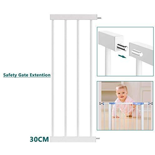 Safe-O-Kid  Safety Gate (75-115 cm Adjustable) Covers Approx 3.8 feet Area, Pure Metal Safety Gate with Secret Lock & 2-Way Auto Close + Four Strong Wall Holders (Size Size 75-115 cm)