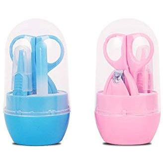 Safe-O-Kid Baby Grooming Portable Case Kit with Nail Clipper, Scissor, File and Tweezer (Pink) (Size Pack of 1)