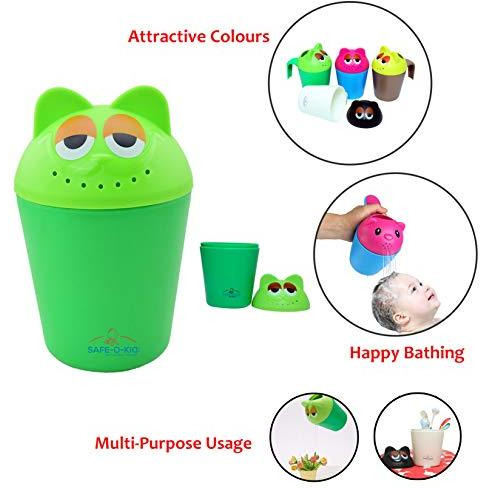 Safe-O-Kid Hair Washing Cup, Shampoo Mug, Green (Size Pack of 1)