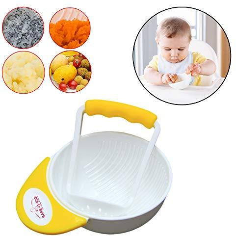 Safe-O-Kid 2 Baby Food Masher, Grinder and Serving Feeding Bowls, Pack of 2, Yellow (Size Pack of 2)