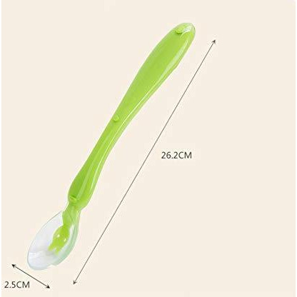 Safe-O-Kid - Pack of 2 - Soft Silicone Tip Spoons 2 Sets Box (4 Spoons), Blue & Green (Size Pack of 2)