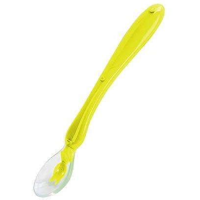Safe-O-Kid Soft Silicone Tip Spoons Set Box (2 Spoons), Yellow & Green (Size Pack of 1)