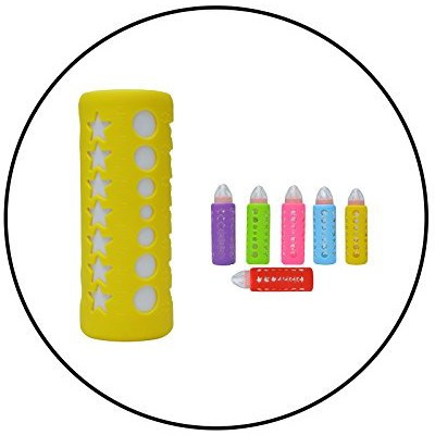 Safe-O-Kid - Pack of 4-Trendy Cover Baby Feeding Bottles, Safety for Breakable Glass Bottles- (Large)