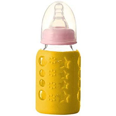 Safe-O-Kid - Pack of 2 -Silicone Baby Feeding Bottle Cover, Sleeve, Holder, Insulated Protection, All Bottle Types, Medium 120 ml, Yellow (Size Pack of 2)