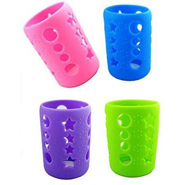Safe-O-Kid - Pack of 1 - Silicone Baby Feeding Bottle Cover, Sleeve, Holder, Insulated Protection, All Bottle Types, Medium 120 ml- Pink (Size Pack of 1)
