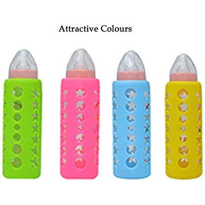 Safe-O-Kid - Pack of 2 - Silicone Baby Feeding Bottle Cover, Sleeve, Holder, Insulated Protection, All Bottle Types, Large 250 ml- Green (Size Pack of 2)