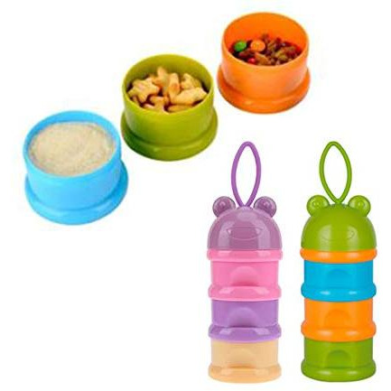 Safe-O-Kid BPA-Free Portable 3 Layer Container, Food Storage for Baby (Assorted Colour) (Size Pack of 1)