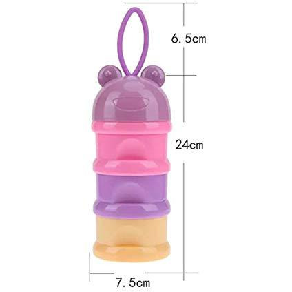 Safe-O-Kid BPA-Free Portable 3 Layer Container, Food Storage for Baby (Assorted Colour) (Size Pack of 1)