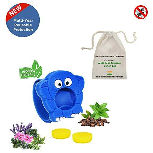 Safe-O-Kid Pack of 1APPU Mosquito Repellent Band with 2 Refills and 6 Free Anti Mosquito Patches- Highly Effective Bands by SafeOMos (Size Pack of 1)