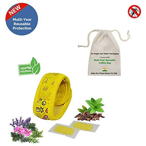 Safe-O-Kid Pack of 1 Fruit Theme Mosquito Repellent Band with 2 Refills and 6 Anti Mosquito Patches- Highly Effective Bands by Safe-O-Mos (Size Pack of 1)