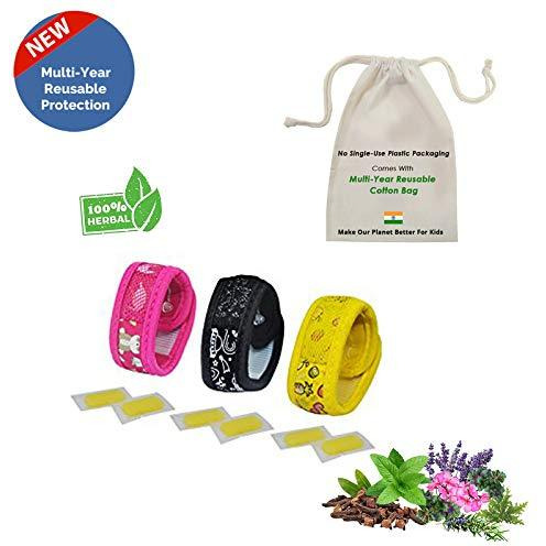 Safe-O-Kid Pack of 3 Fruit & Space & Jungle Theme Mosquito Repellent Band with 6 Refills and 6 Anti Mosquito Patches- Highly Effective Bands by SafeOMos (Size Pack of 3)