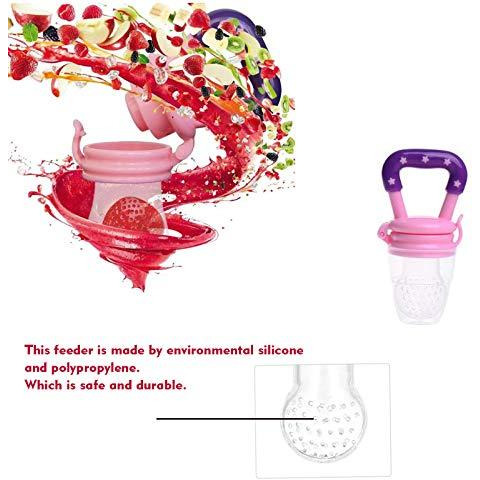 Safe-O-Kid- Pack of 2- High Quality, BPA Free, Veggie Feed Nibbler, Fruit Nibbler/Silicone Food, Soft Pacifier/Feeder for Baby (M Size for 6-9 Months Babies)- Pink (Size Pack of 2)
