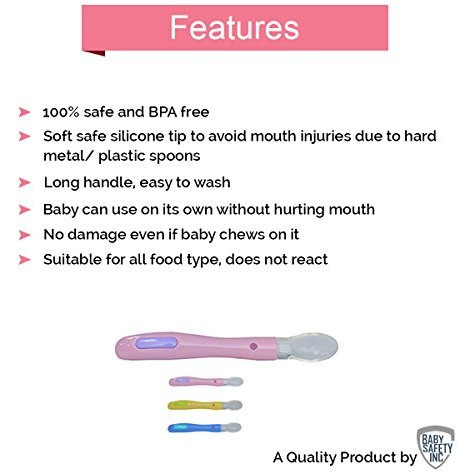 Safe-O-Kid - Pack of 2-Extra Safe Silicone Spoon for Fussy Little Eaters