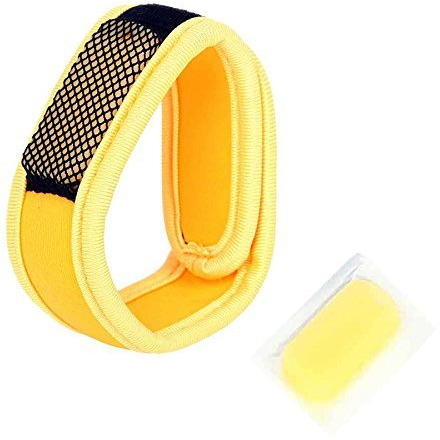 Baby Safety Inc - Pack of 1 - Reusable Comfortable Multicolor Fabric Mosquito Repellant Band - Yellow