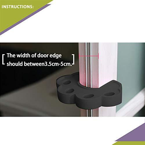 Safe-O-Kid- Pack of 2 Fit All Sleek Design Strong Silicone Door Stopper- Black (Size Pack of 2)