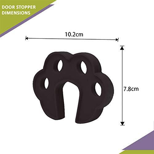 Safe-O-Kid- Pack of 2 Fit All Sleek Design Strong Silicone Door Stopper- Black (Size Pack of 2)