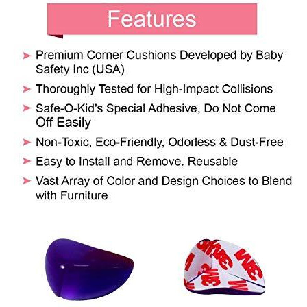 Safe-O-Kid - Pack of 8 - High Quality,Tear Drop Colorful Corner Caps (Size Pack of 8)
