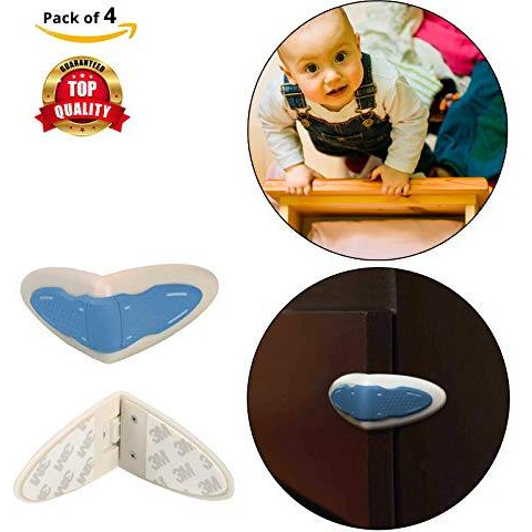 Safe-O-Kid - Pack of 4 - High Quality, Durable, Elegant 100% Kid Safe Drawer Lock- Blue (Size Pack of 4)