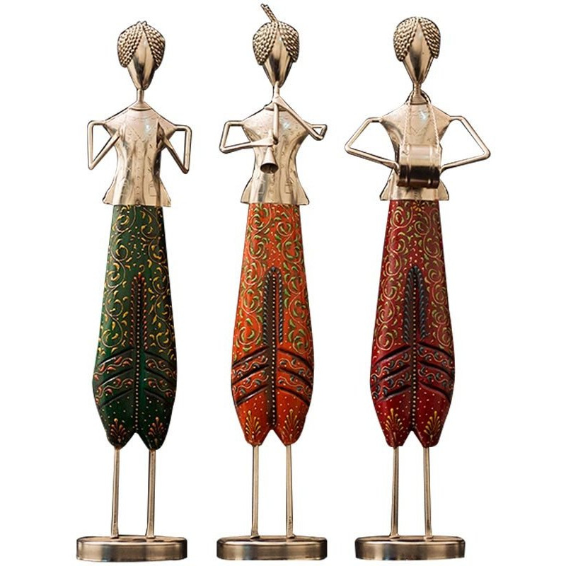 CraftedIndia Antique Handcrafted Lady Figurine Set