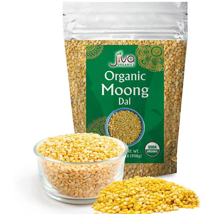 Case of 12 - Jiva Organics Organic Moong Dal - 2 Lb (908 Gm)