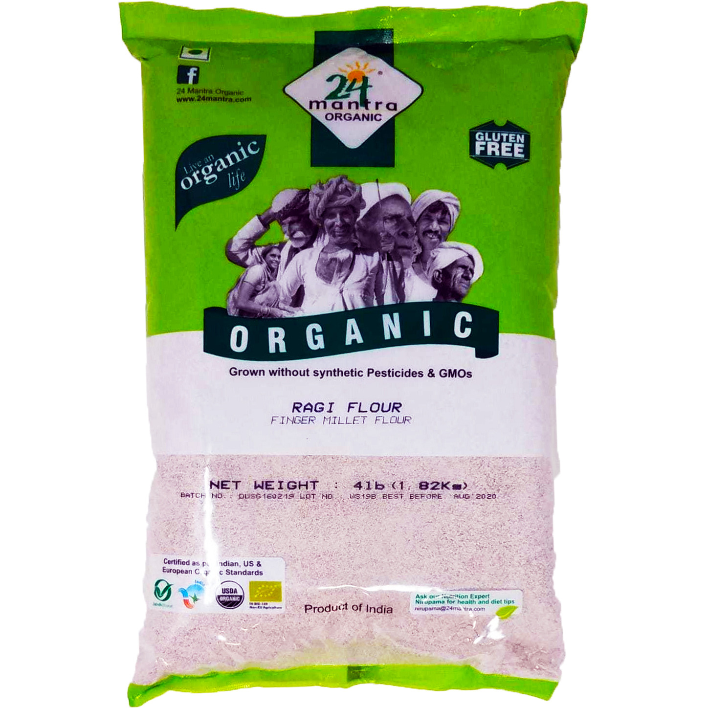 24 Mantra Organic Ragi Flour - 4 Lb
