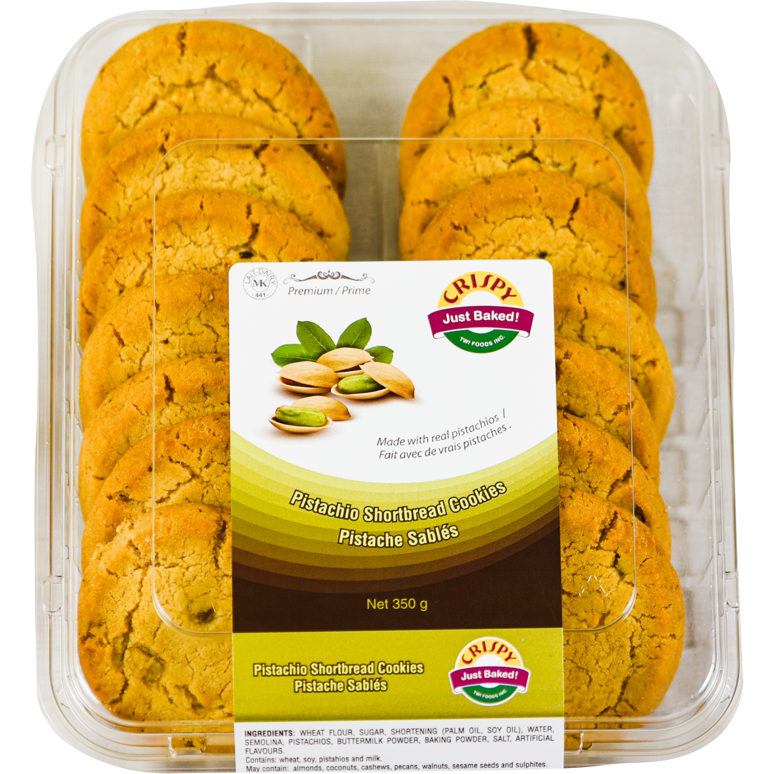 Case of 12 - Crispy Pistachio Cookies - 350 Gm (13 Oz)