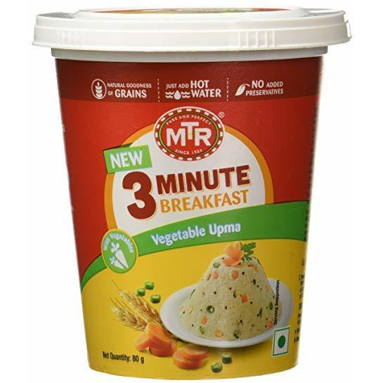 MTR 3 Minute Breakfast Cup Vegetable Upma - 80 Gm (2.82 Oz)